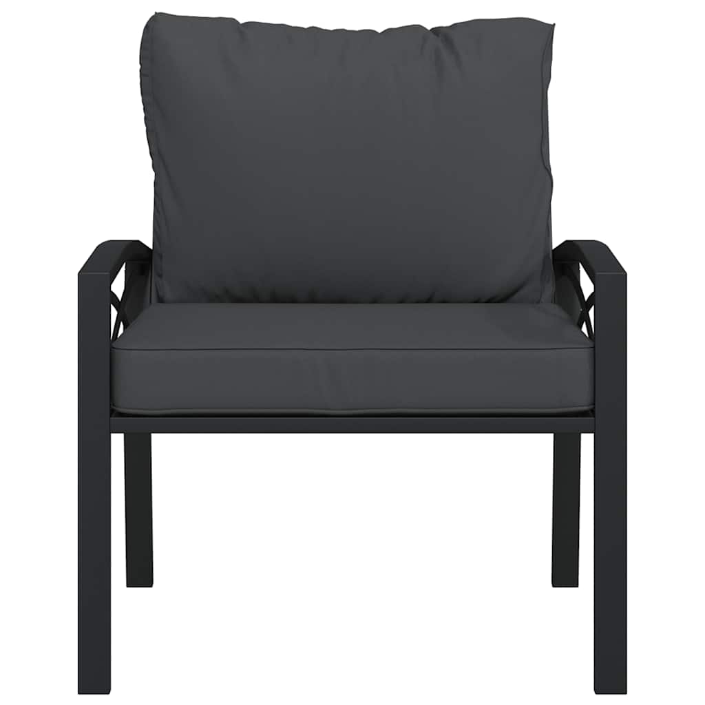 havestole 2 stk. med grå hynder 68x76x79 cm stål