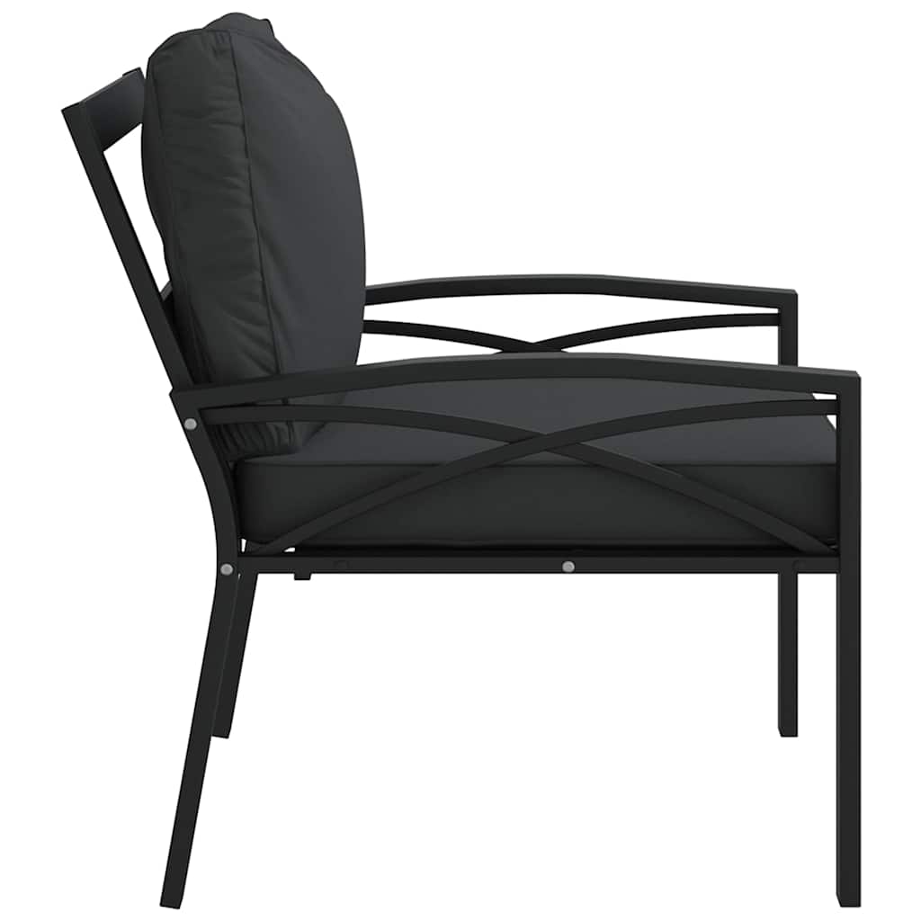 havestole 2 stk. med grå hynder 68x76x79 cm stål