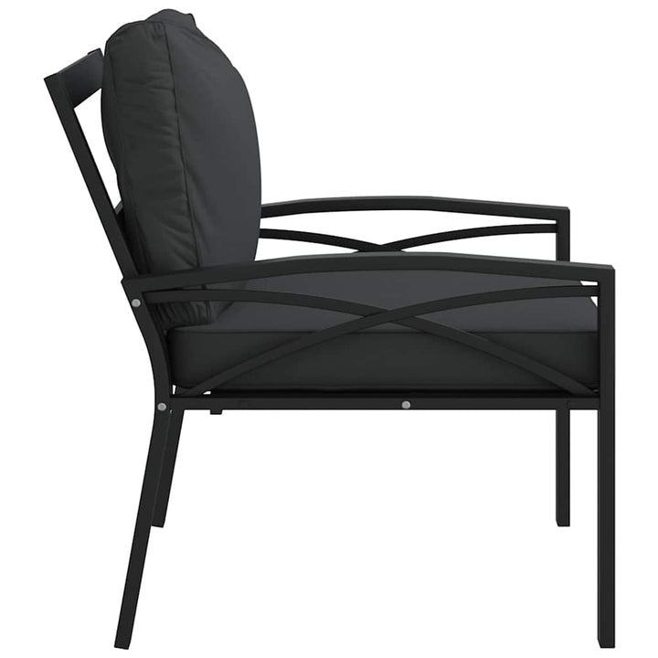 havestole 2 stk. med grå hynder 68x76x79 cm stål