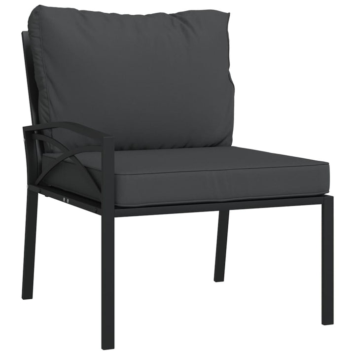 havestole 2 stk. med grå hynder 62x75x79 cm stål