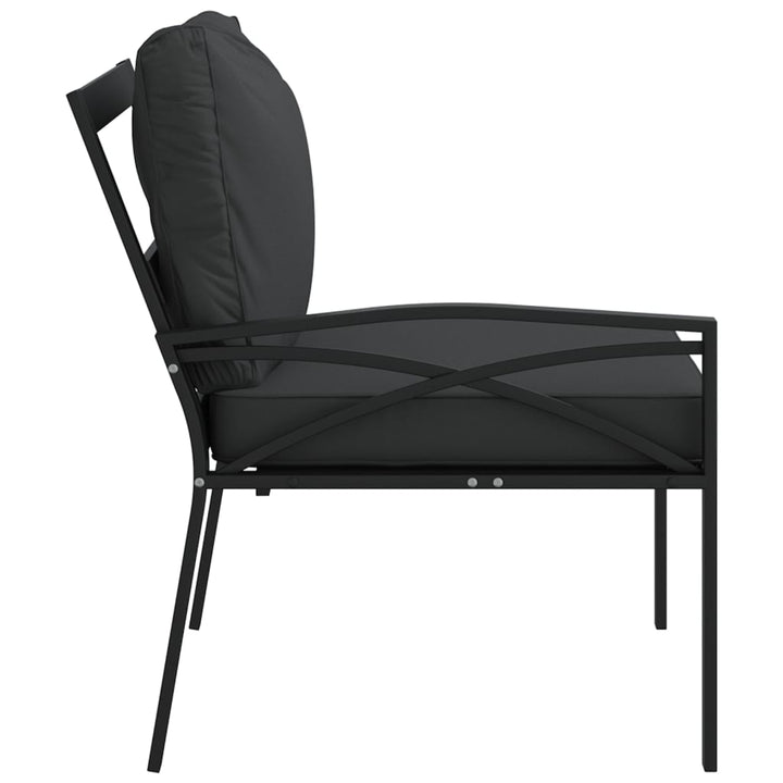 havestole 2 stk. med grå hynder 62x75x79 cm stål