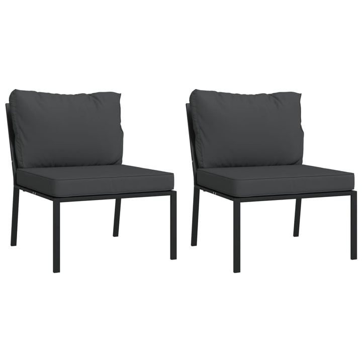 havestole 2 stk. med grå hynder 60x74x79 cm stål
