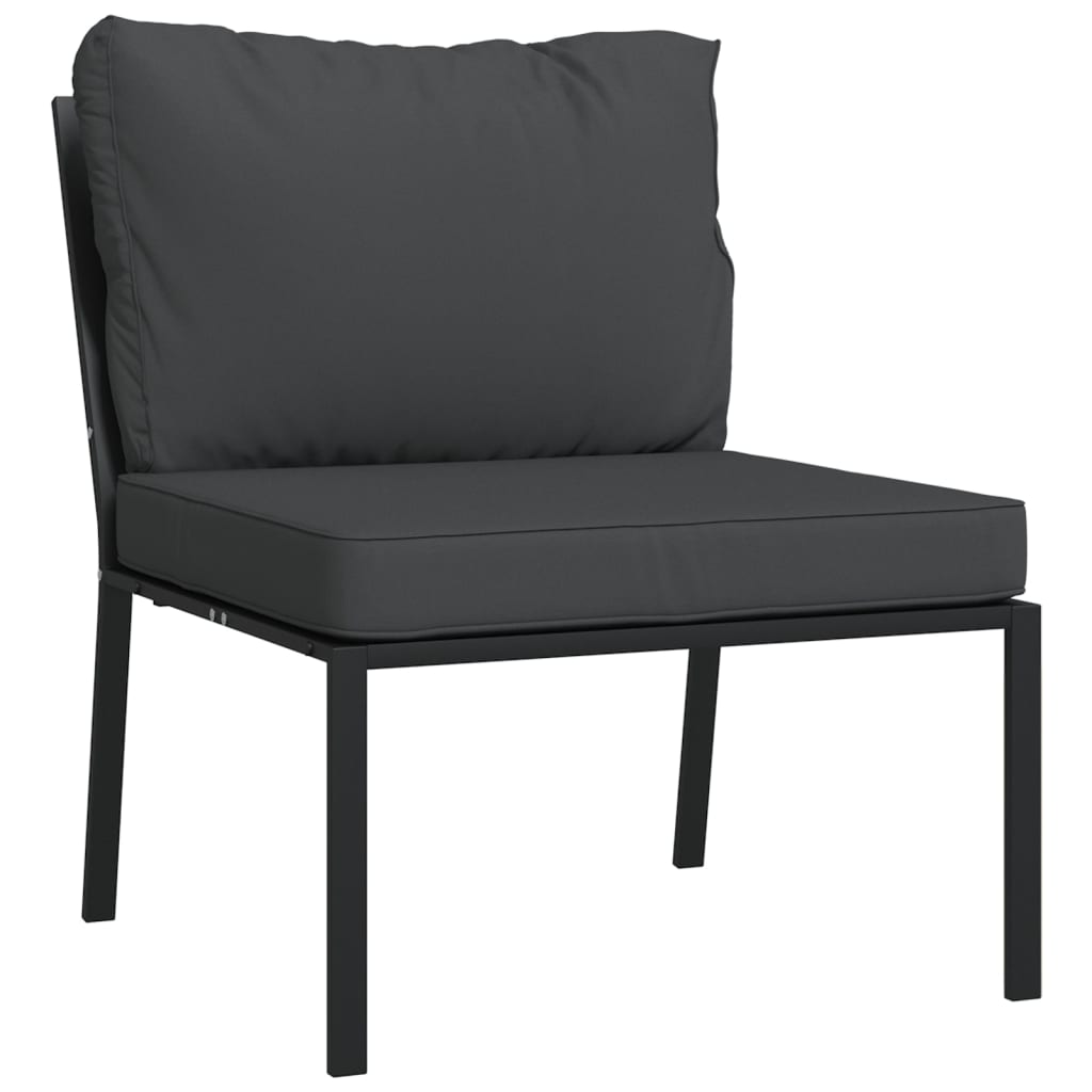 havestole 2 stk. med grå hynder 60x74x79 cm stål