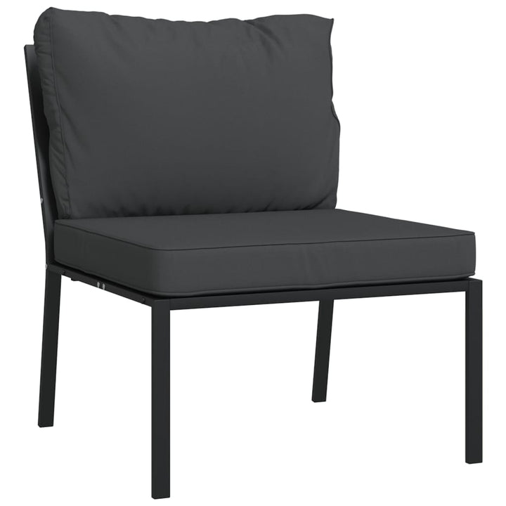 havestole 2 stk. med grå hynder 60x74x79 cm stål