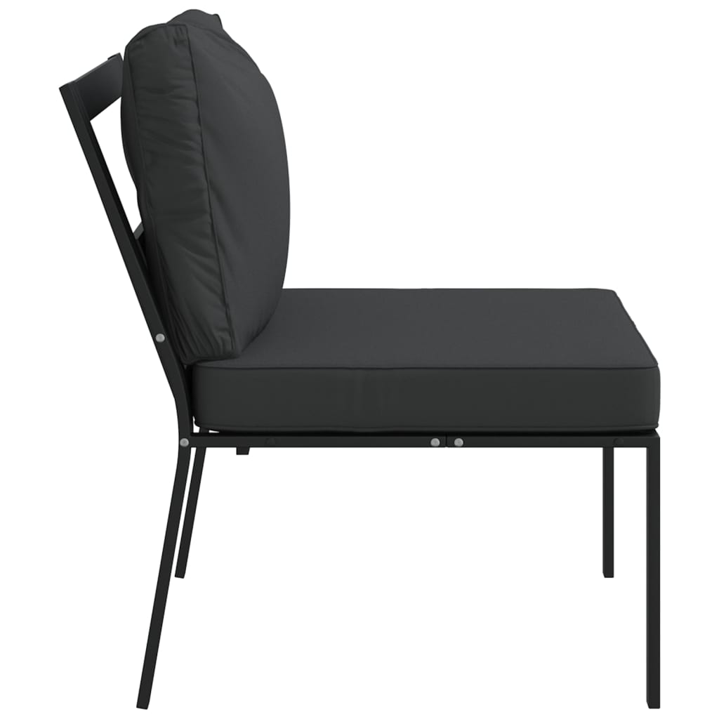 havestole 2 stk. med grå hynder 60x74x79 cm stål