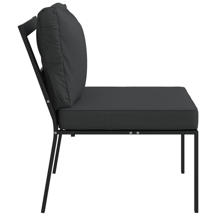 havestole 2 stk. med grå hynder 60x74x79 cm stål