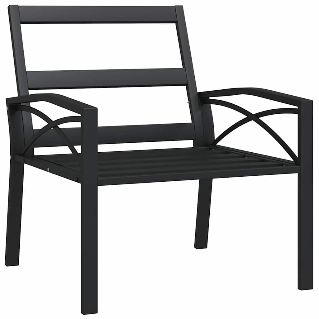 havestol med sandfarvede hynder 68x76x79 cm stål