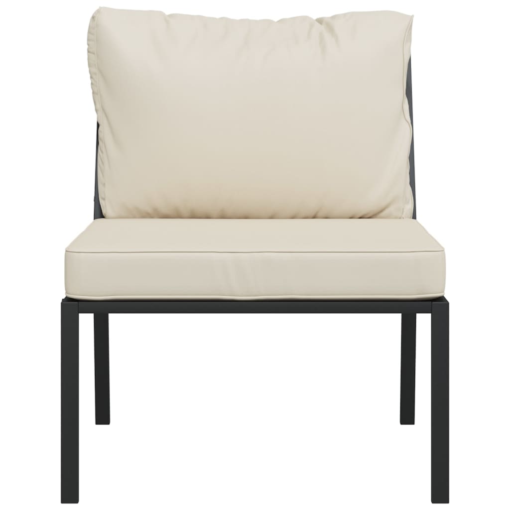 havestole 2 stk. med sandfarvede hynder 60x74x79 cm stål