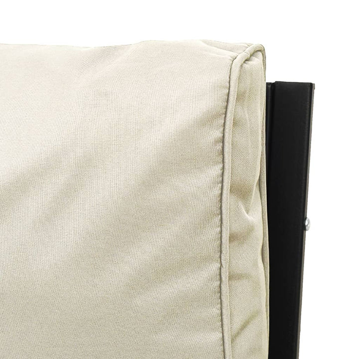 havestol med sandfarvede hynder 76x76x79 cm stål