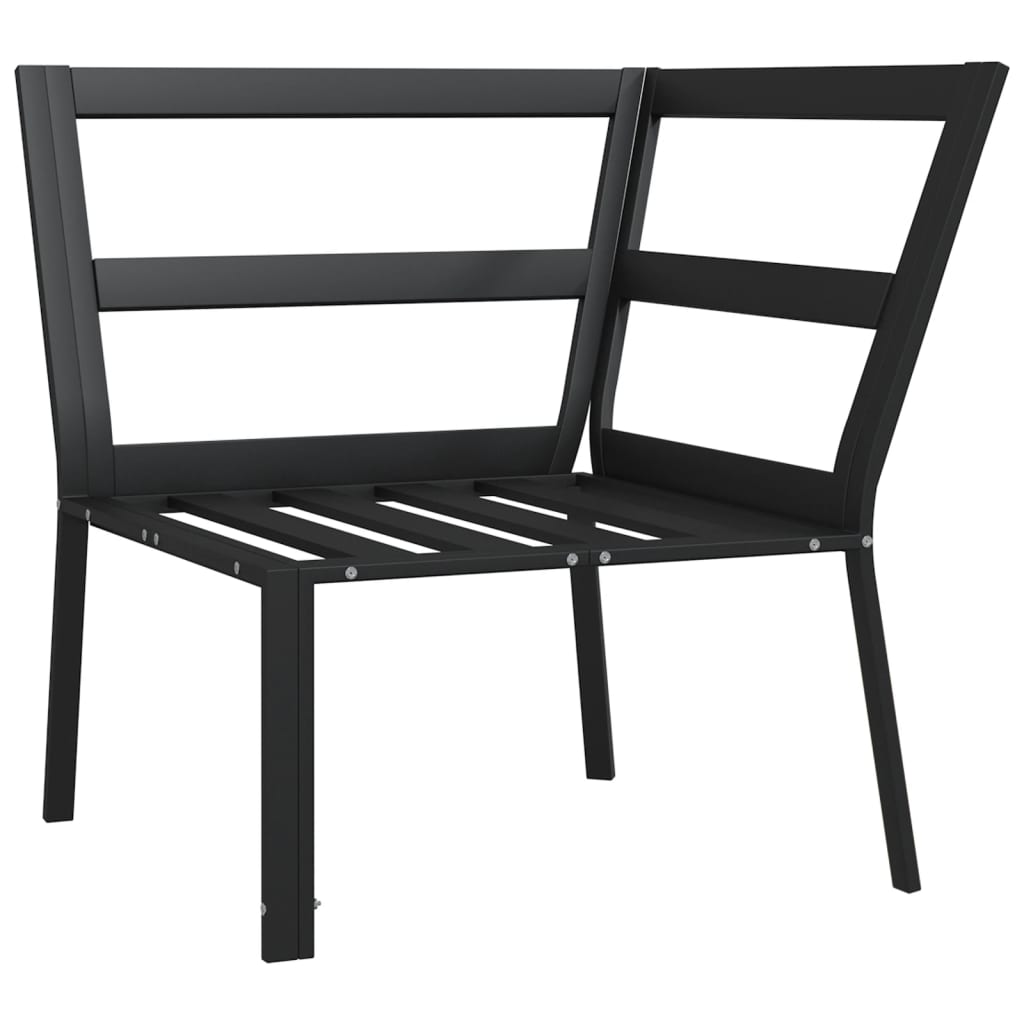 havestol med sandfarvede hynder 76x76x79 cm stål