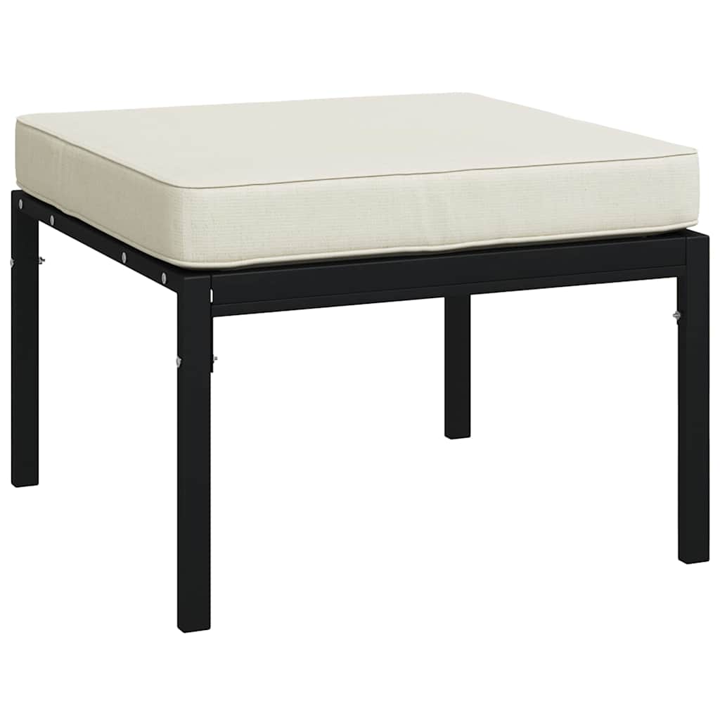 haveskamler 2 stk. med sandfarvede hynder 60x60x35 cm stål