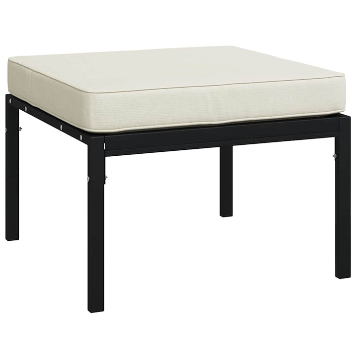 haveskamler 2 stk. med sandfarvede hynder 60x60x35 cm stål