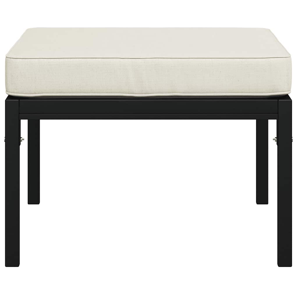 haveskamler 2 stk. med sandfarvede hynder 60x60x35 cm stål