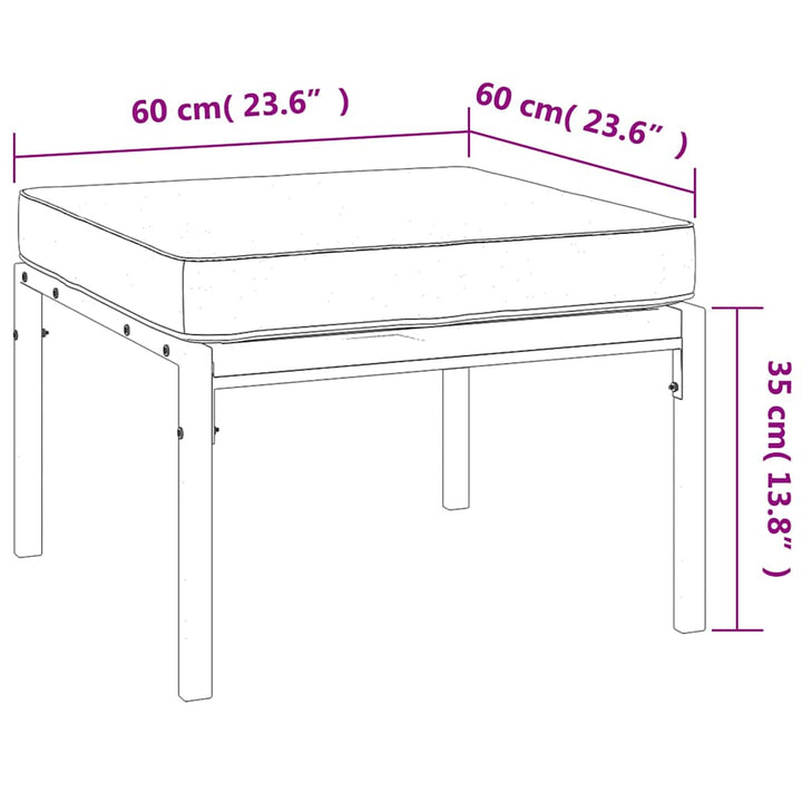 haveskamler 2 stk. med sandfarvede hynder 60x60x35 cm stål