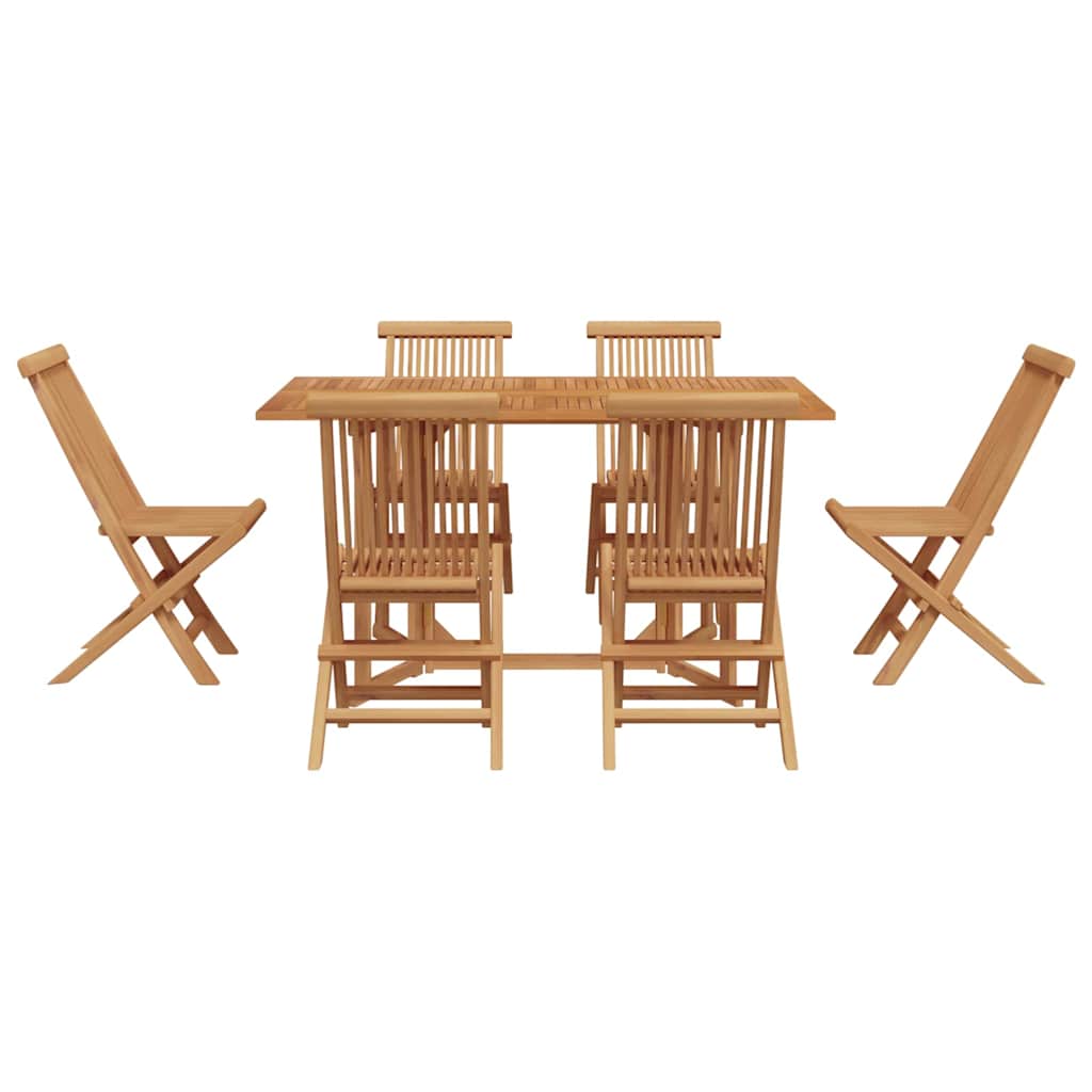 Have Spisebordssæt 7 pcs Brun 140 x 80 x 75 cm Massivt teaktræ