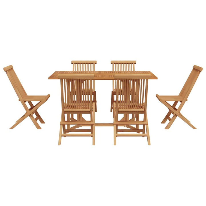Have Spisebordssæt 7 pcs Brun 140 x 80 x 75 cm Massivt teaktræ