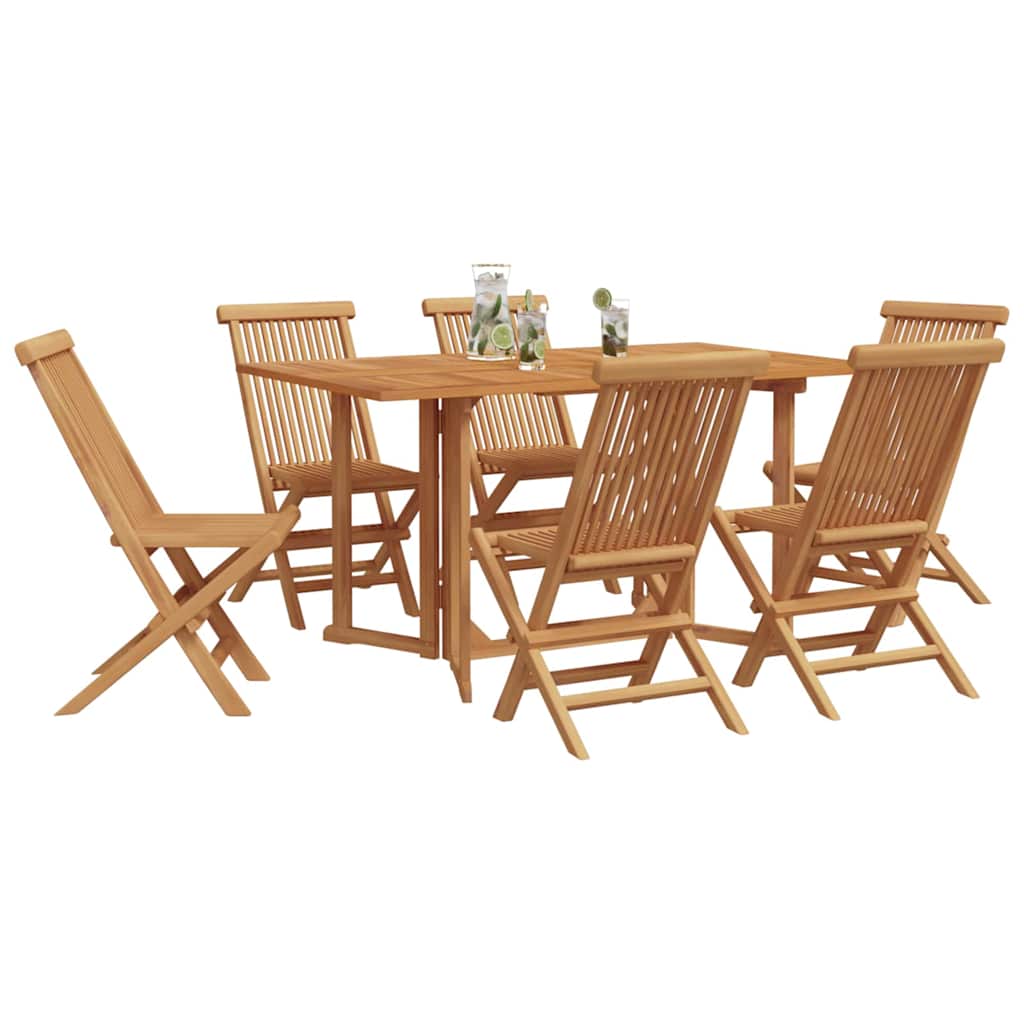 Have Spisebordssæt 7 pcs Brun 140 x 80 x 75 cm Massivt teaktræ