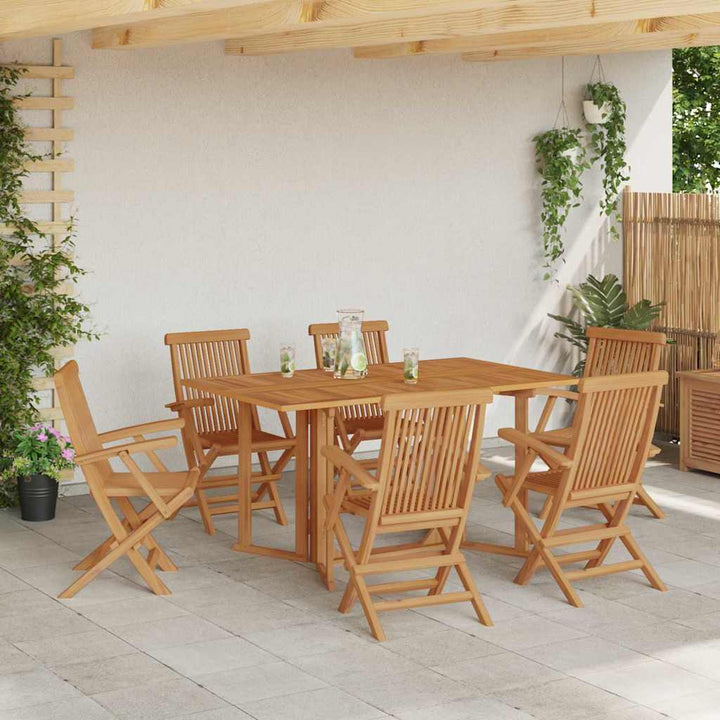 Have Spisebordssæt 7 pcs Brun 150 x 90 x 75 cm Massivt teaktræ