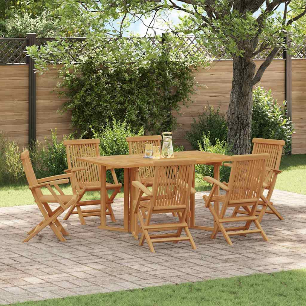 Have Spisebordssæt 7 pcs Brun 150 x 90 x 75 cm Massivt teaktræ