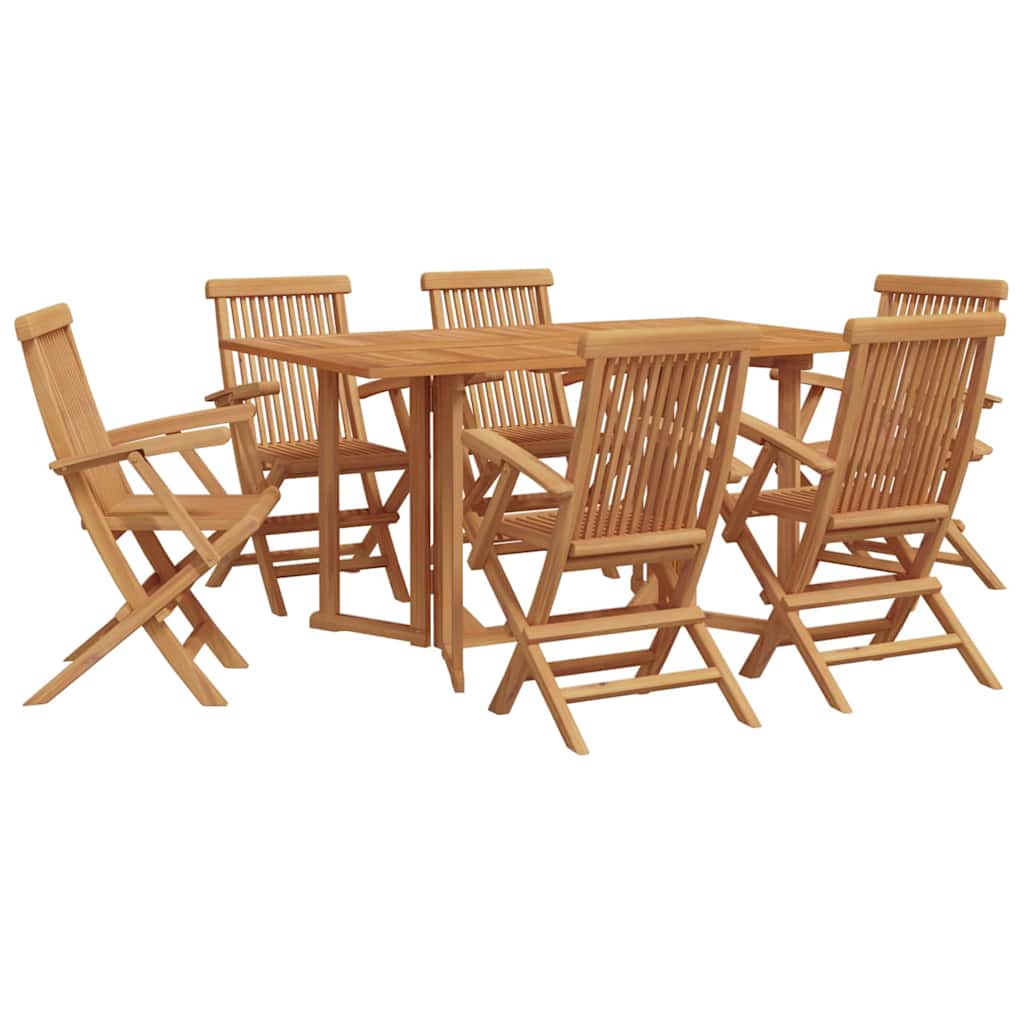 Have Spisebordssæt 7 pcs Brun 150 x 90 x 75 cm Massivt teaktræ