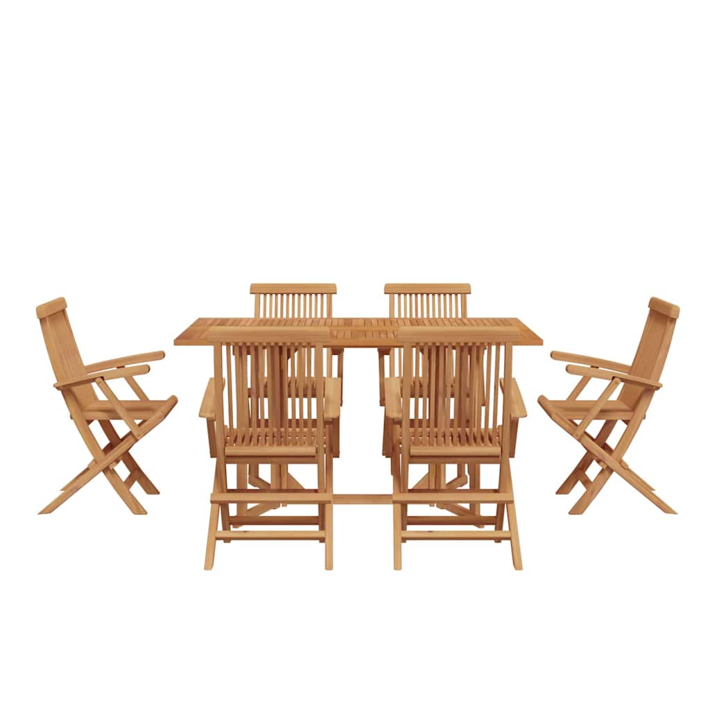 Have Spisebordssæt 7 pcs Brun 150 x 90 x 75 cm Massivt teaktræ
