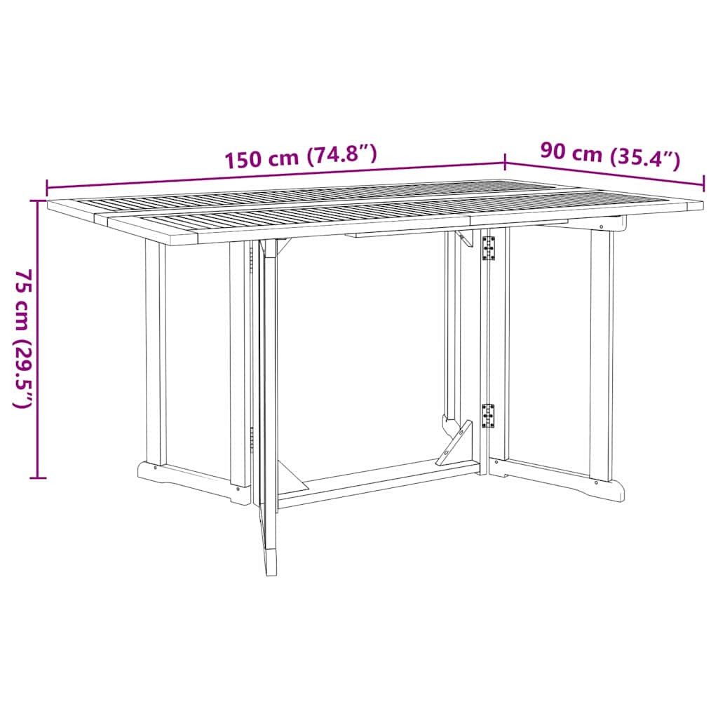 Have Spisebordssæt 7 pcs Brun 150 x 90 x 75 cm Massivt teaktræ