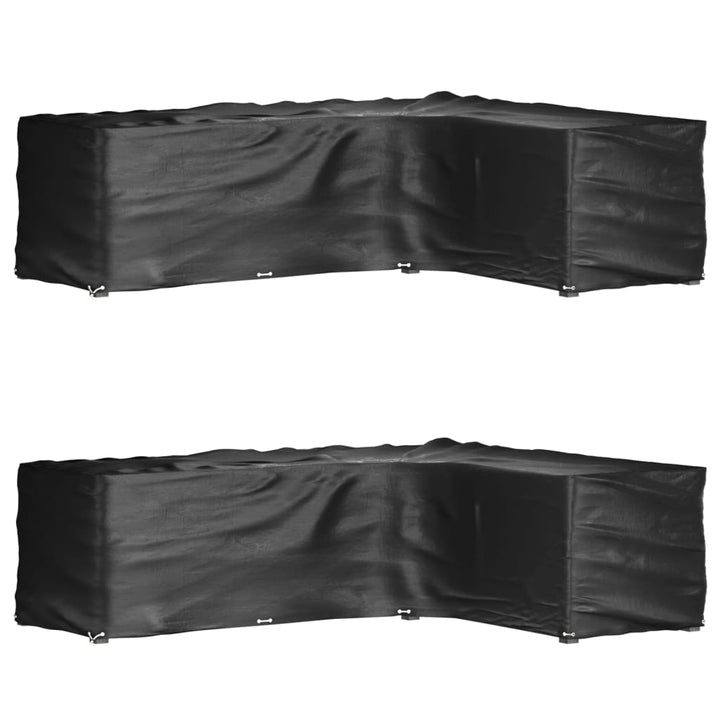 L-formede havemøbelovertræk 2 stk. 260x210x80 cm 16 øjer