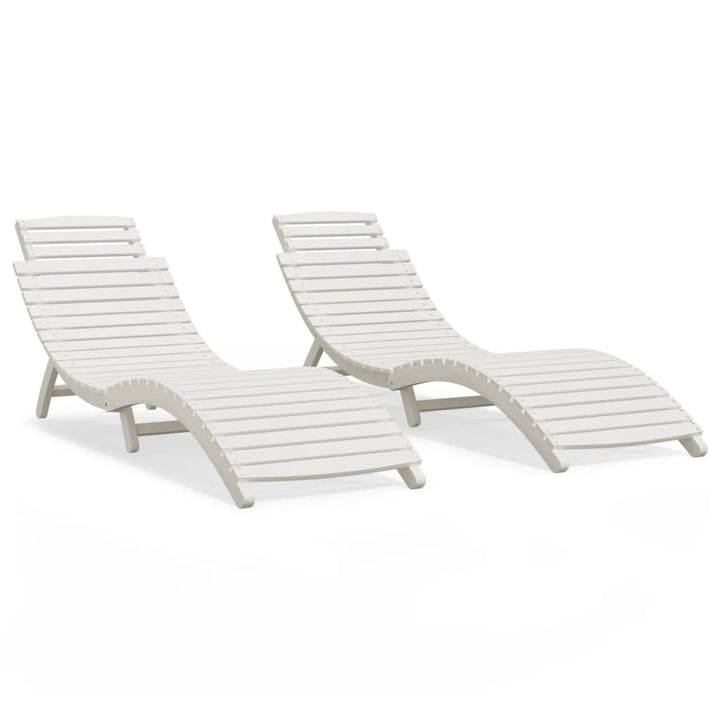 liggestole 2 stk. 184x55x64 cm massivt akacietræ hvid