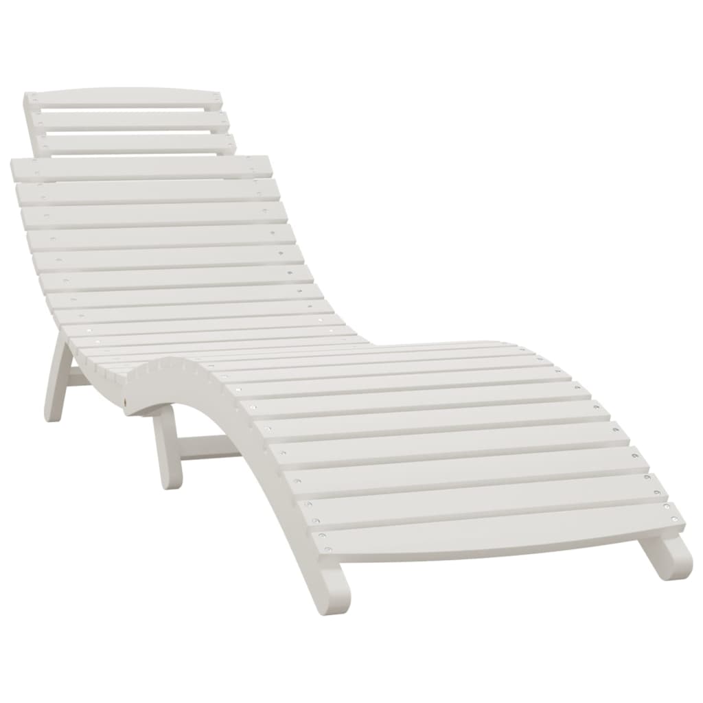 liggestole 2 stk. 184x55x64 cm massivt akacietræ hvid