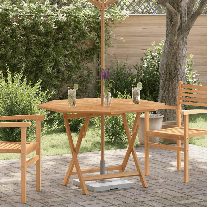 foldbart havebord 110x110x75 cm massivt teaktræ