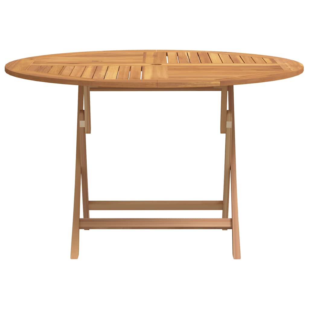 foldbart havebord Ø 110x75 cm massivt teaktræ