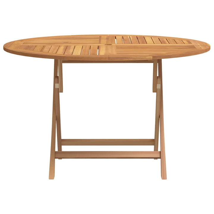 foldbart havebord Ø 110x75 cm massivt teaktræ