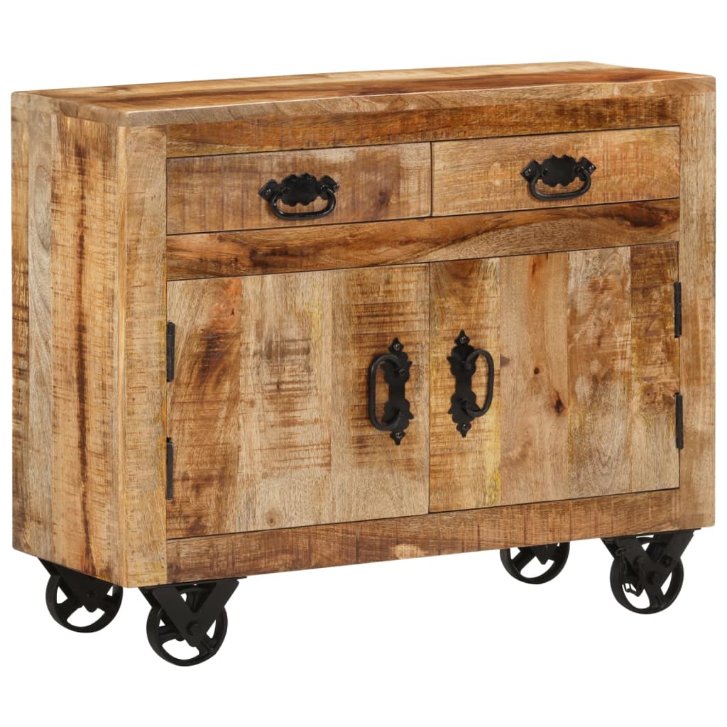skænk 80x30x65 cm massivt ru mangotræ