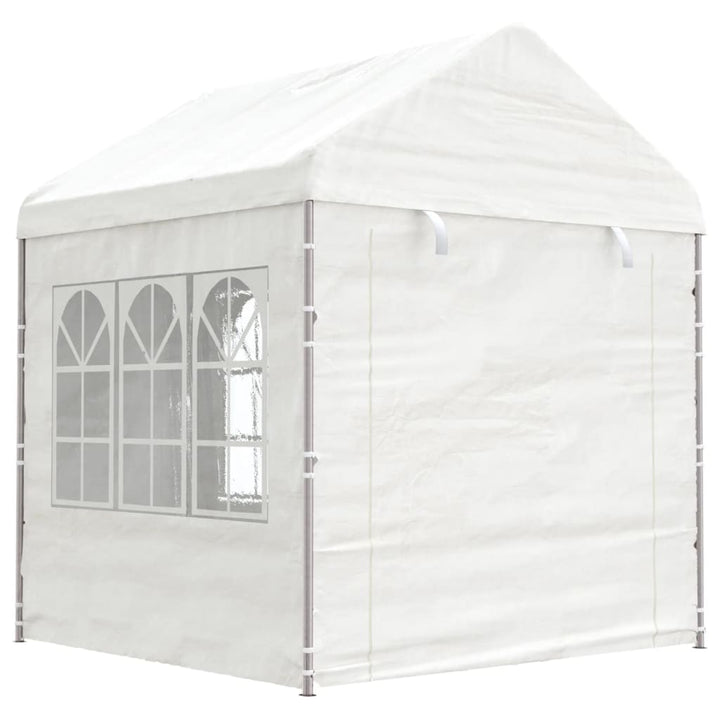 pavillon med tag 8,92x2,28x2,69 m polyethylen hvid