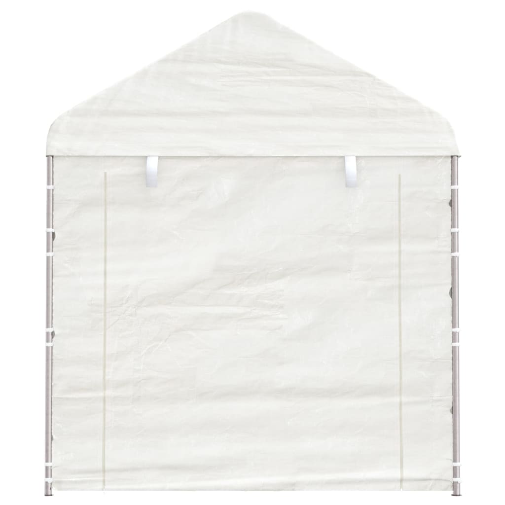 pavillon med tag 8,92x2,28x2,69 m polyethylen hvid
