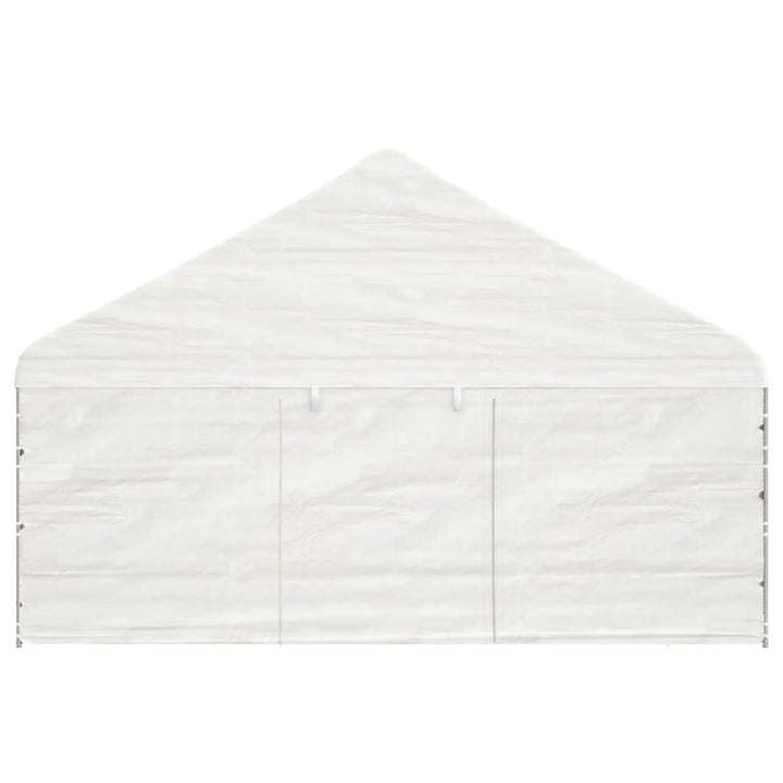 pavillon med tag 6,69x5,88x3,75 m polyethylen hvid