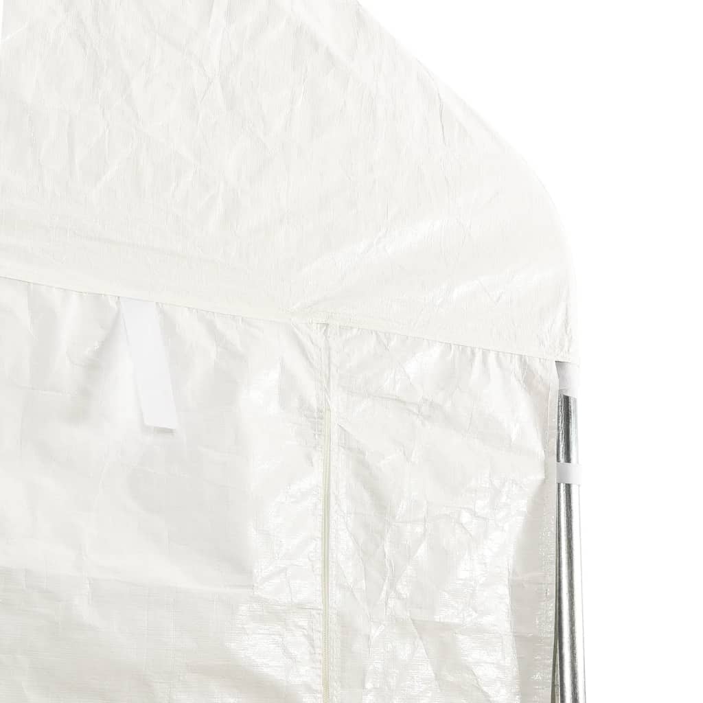pavillon med tag 6,69x5,88x3,75 m polyethylen hvid
