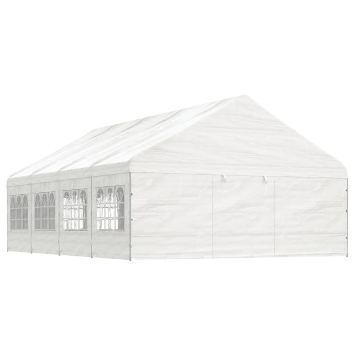 pavillon med tag 8,92x5,88x3,75 m polyethylen hvid