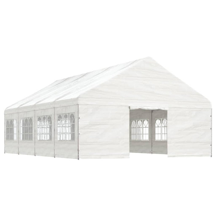 pavillon med tag 8,92x5,88x3,75 m polyethylen hvid