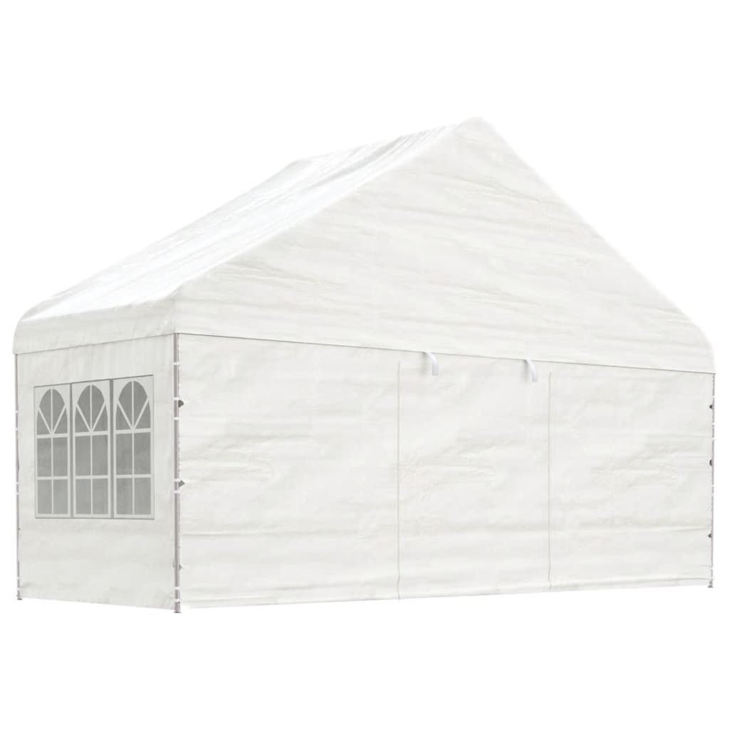 pavillon med tag 8,92x5,88x3,75 m polyethylen hvid