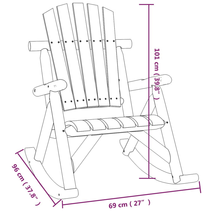 gyngestol til haven 69x96x101 cm massivt grantræ