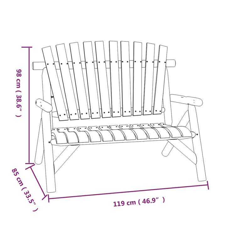 2-personers havebænk 119x85x98 cm massivt grantræ