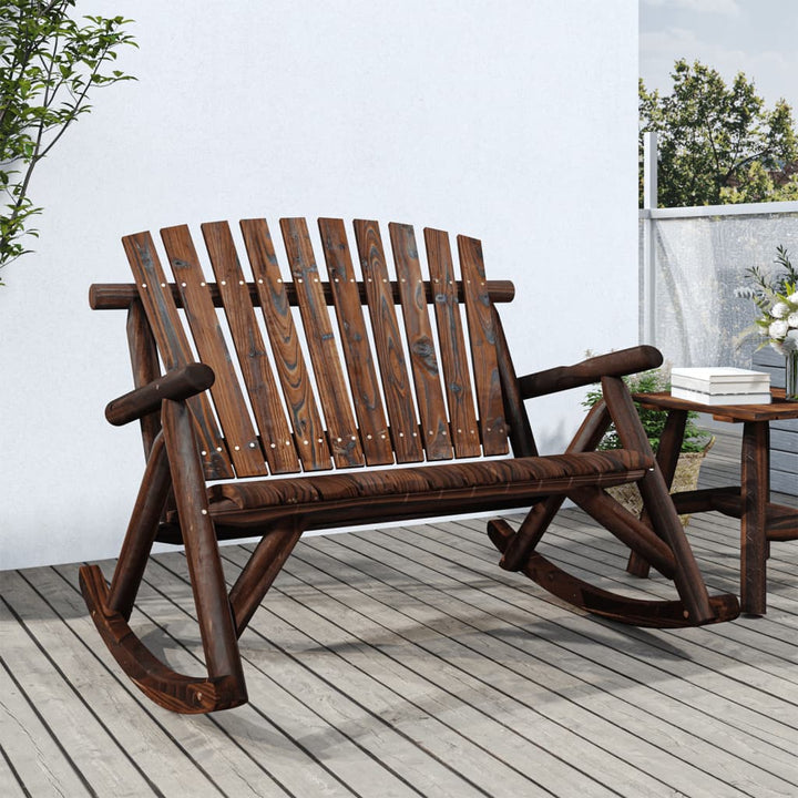 2-personers havebænk med gyngefunktion 123x96x102 cm grantræ
