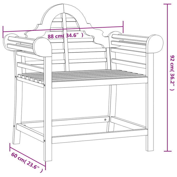 havestol 88x60x92 cm massivt teaktræ