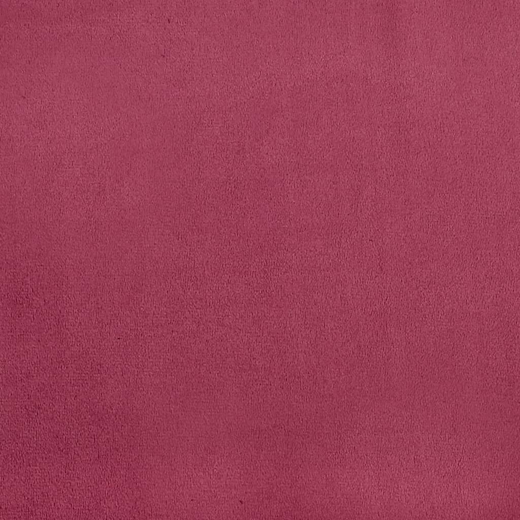 stol med høj ryg knapdesign velour vinrød