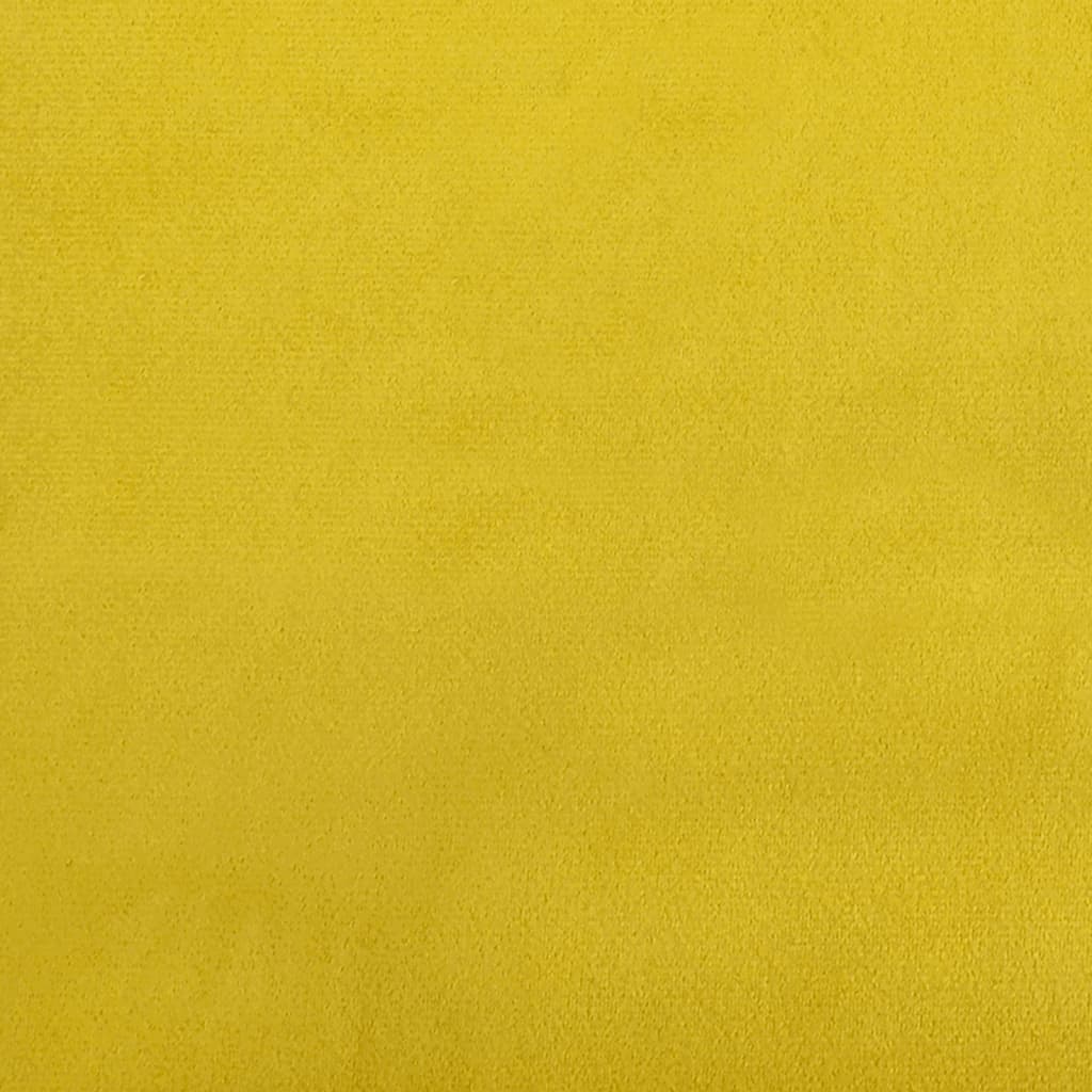 stol med høj ryg knapdesign velour gul