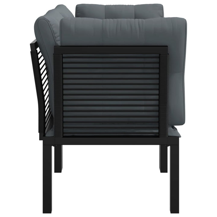 hjørnemoduler til havesofa 2 stk. m. hynder polyrattan sort grå