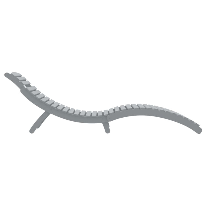 liggestol 184x55x64 cm massivt akacietræ grå