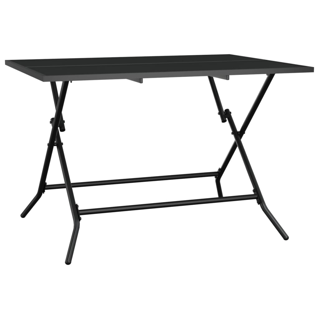 foldbart havebord 110x80x72 cm stål og meshstof antracitgrå