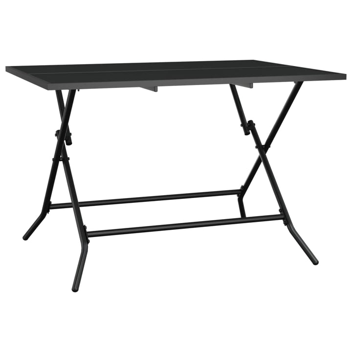 foldbart havebord 110x80x72 cm stål og meshstof antracitgrå